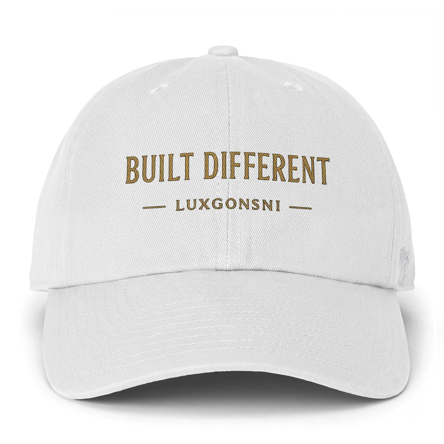 Built Different Cap – Luxury Minimalist Gold Embroidery Hat, Adjustable Premium Streetwear LUXGONSNI