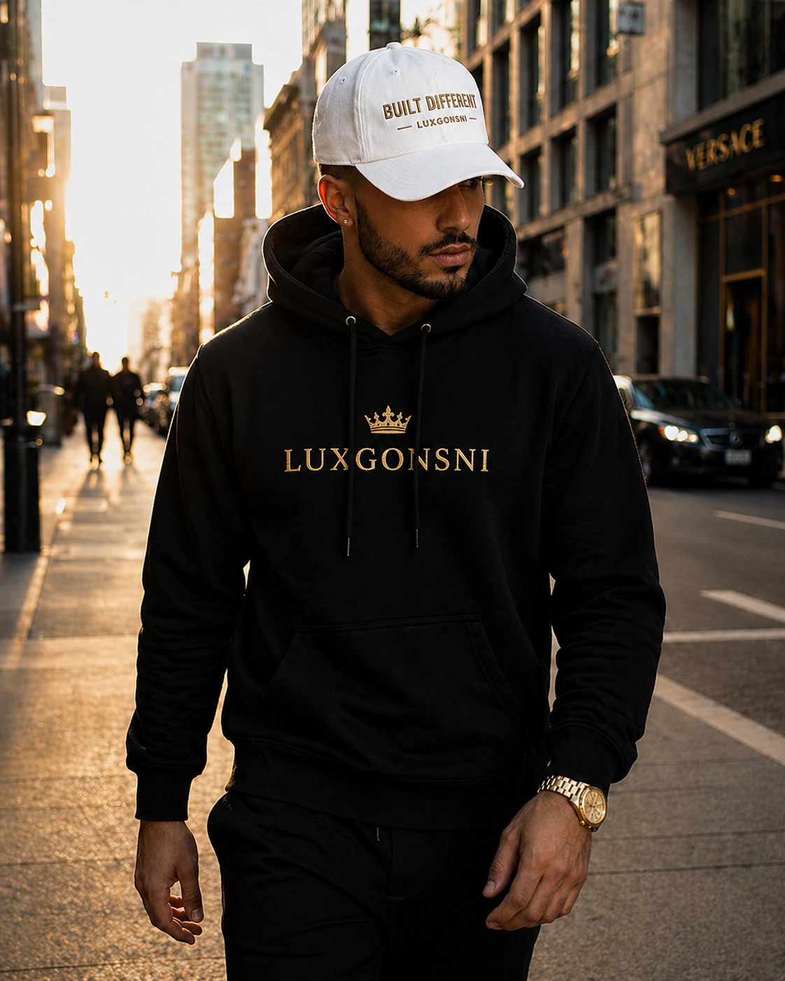 Built Different Cap – Luxury Minimalist Gold Embroidery Hat, Adjustable Premium Streetwear LUXGONSNI