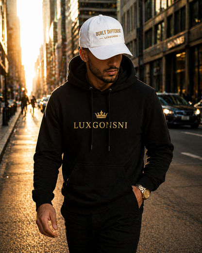 Built Different Cap – Luxury Minimalist Gold Embroidery Hat, Adjustable Premium Streetwear LUXGONSNI