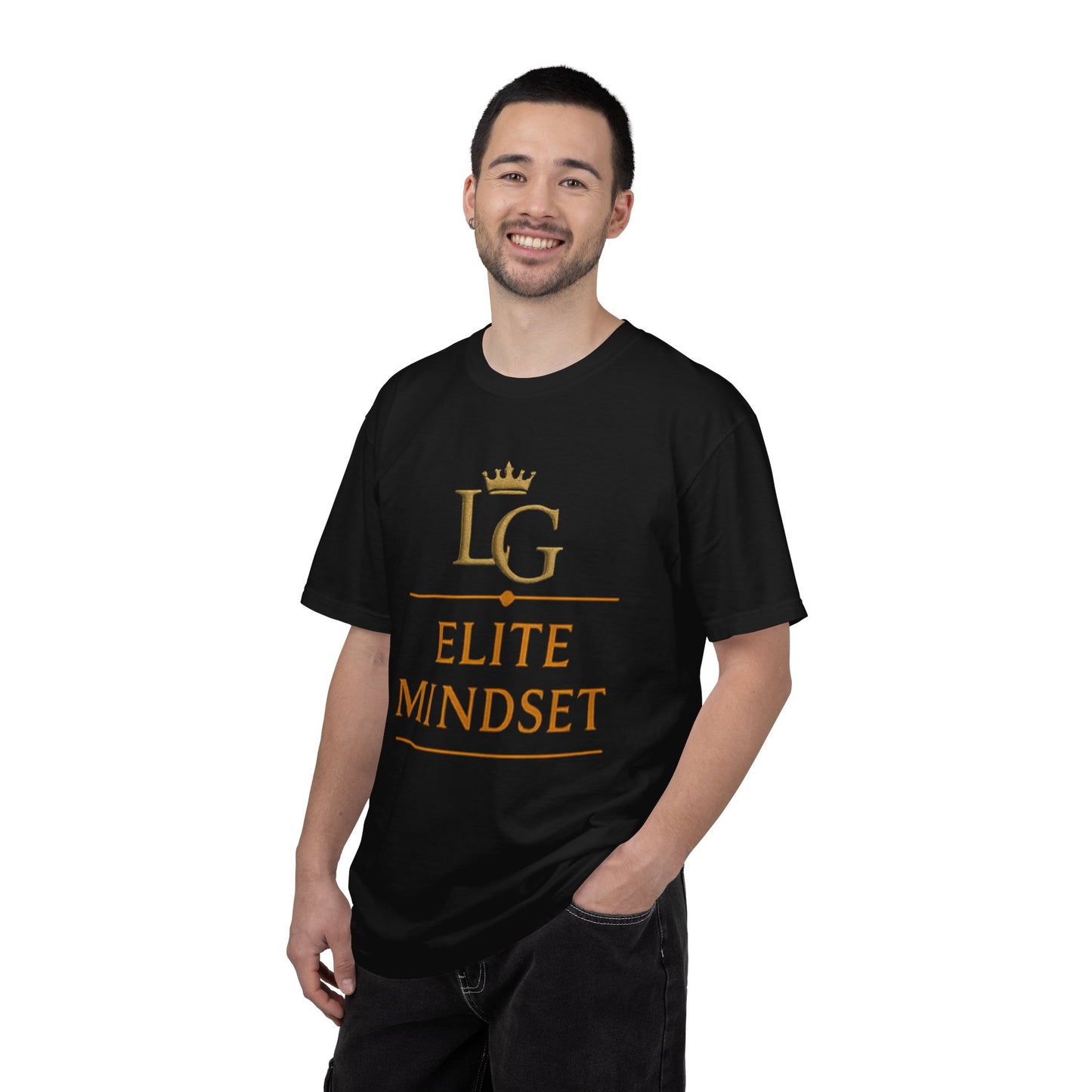 LG Elite Mindset Tee - Luxury Streetwear T-Shirt, Minimalist Black Gold Tee, Premium Fashion Shirt, LUXGONSNI Clothing