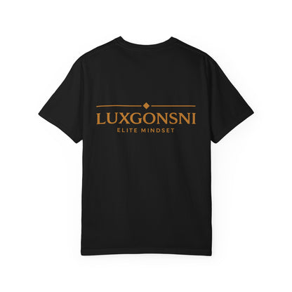 LG Elite Mindset Tee - Luxury Streetwear T-Shirt, Minimalist Black Gold Tee, Premium Fashion Shirt, LUXGONSNI Clothing