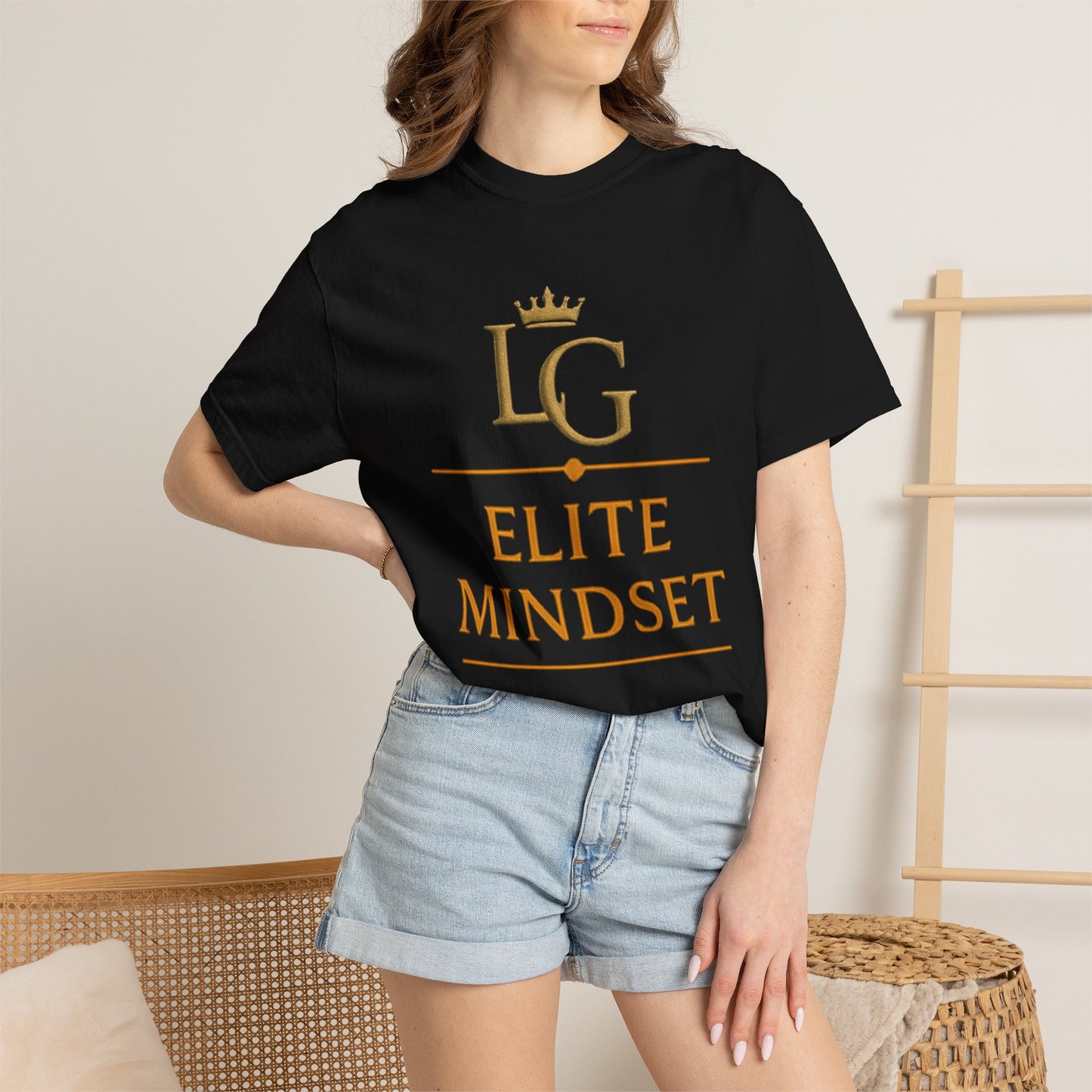 LG Elite Mindset Tee - Luxury Streetwear T-Shirt, Minimalist Black Gold Tee, Premium Fashion Shirt, LUXGONSNI Clothing