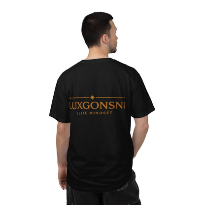 LG Elite Mindset Tee - Luxury Streetwear T-Shirt, Minimalist Black Gold Tee, Premium Fashion Shirt, LUXGONSNI Clothing