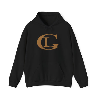 LUXGONSNI LG Monogram Hoodie — Black Gold Luxury Streetwear, Built Different