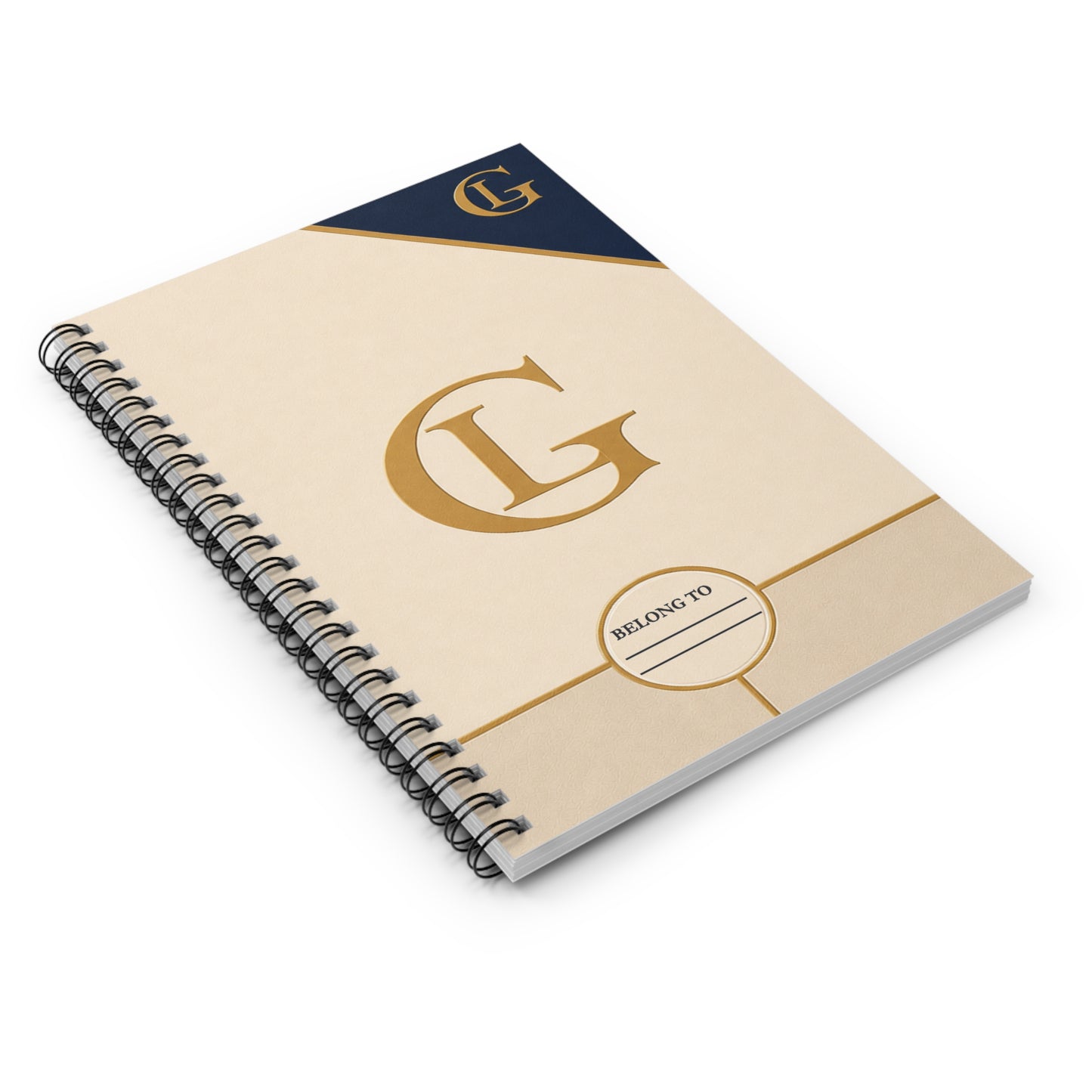LUXGONSNI Luxury Spiral Notebook — Ruled Line Journal, Premium Blue Cream Gold Design, 6x8 Writing Notebook