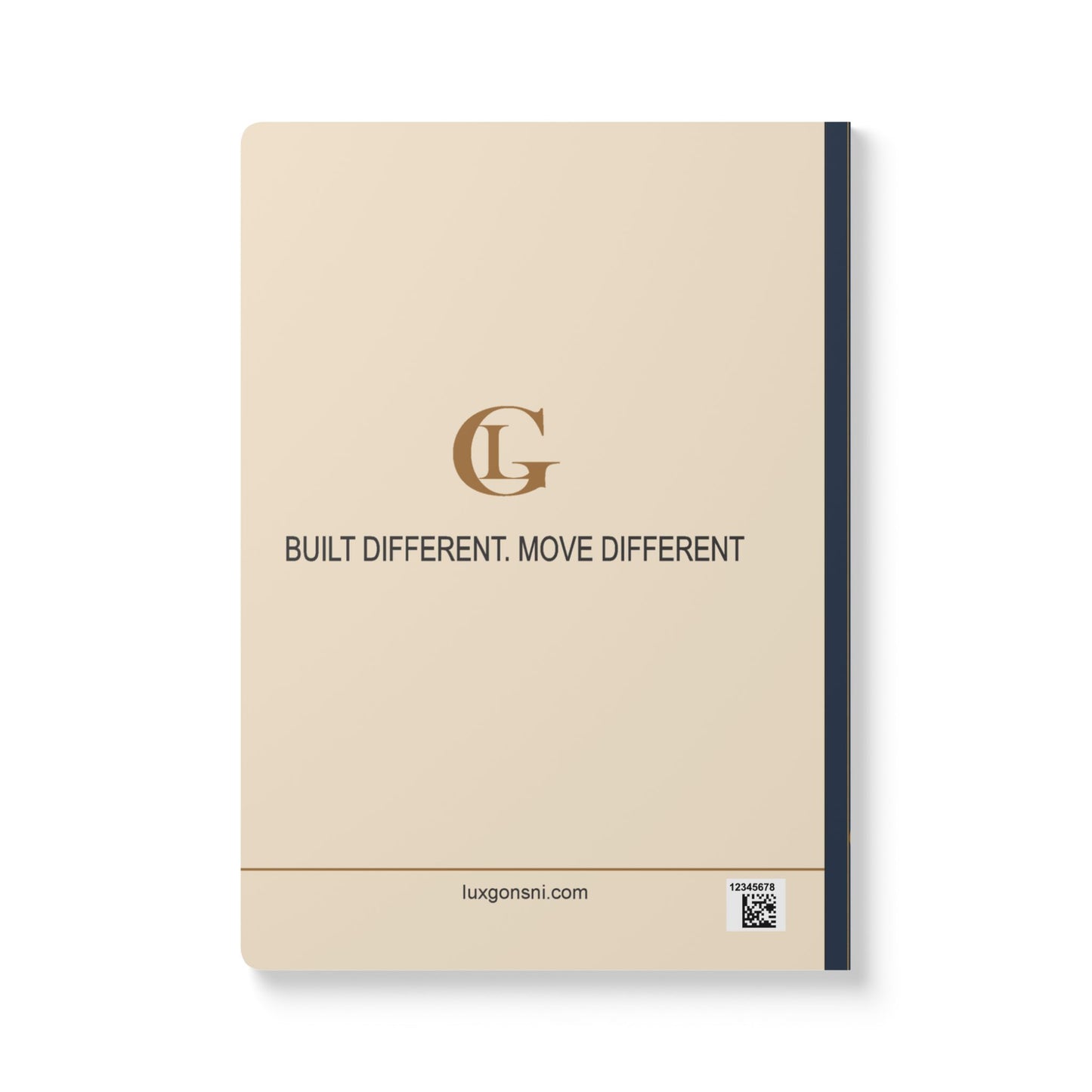 LUXGONSNI Softcover Journal — Cream Navy Gold Luxury Notebook with Inside Prints