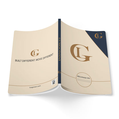 LUXGONSNI Softcover Journal — Cream Navy Gold Luxury Notebook with Inside Prints