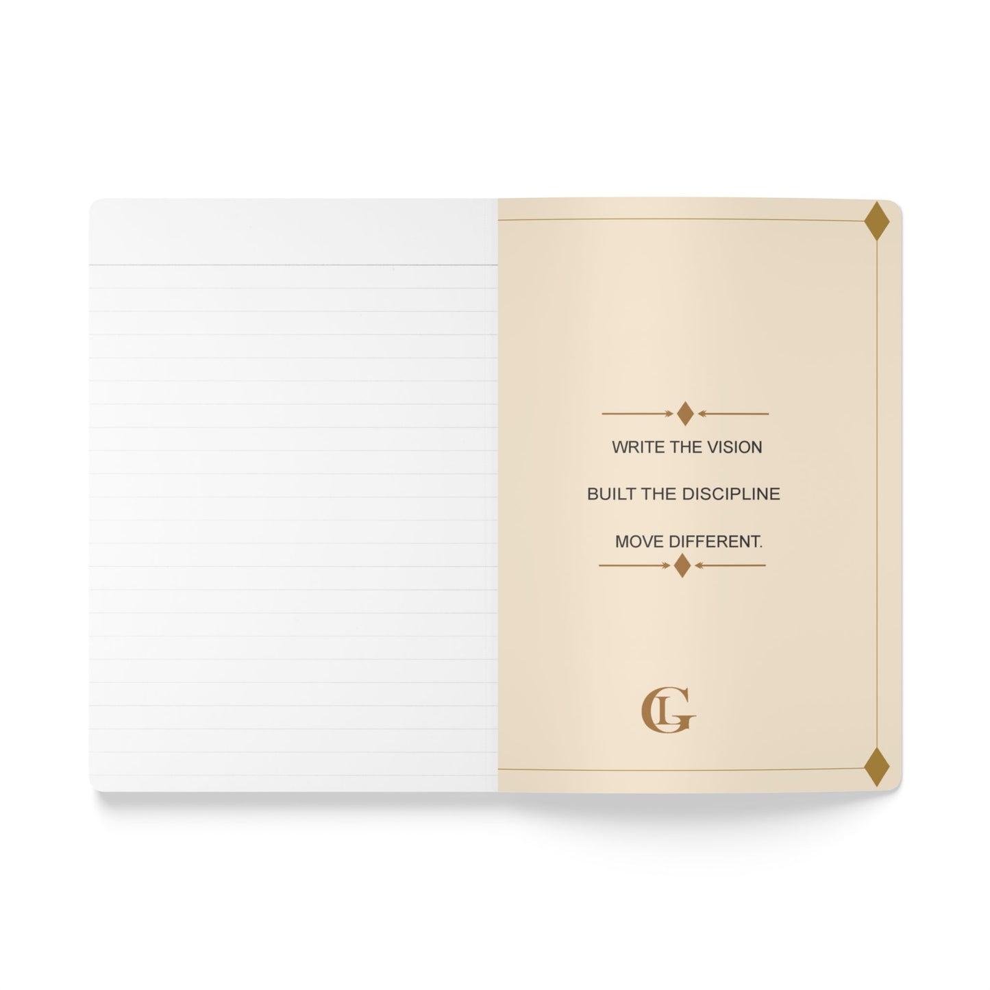 LUXGONSNI Softcover Journal — Cream Navy Gold Luxury Notebook with Inside Prints