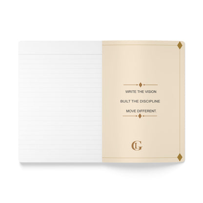 LUXGONSNI Softcover Journal — Cream Navy Gold Luxury Notebook with Inside Prints