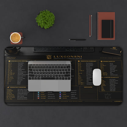 Desk Mat with Windows & Excel Keyboard Shortcuts