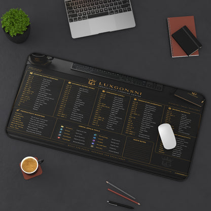 Office Mouse Pad 16x32 - Black & Gold Professional Design