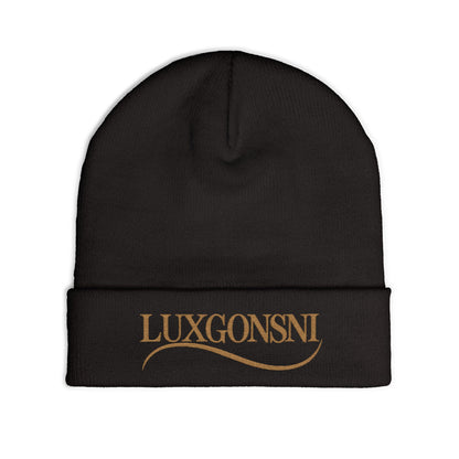 LUXGONSNI Signature Embroidered Beanie | Black & White