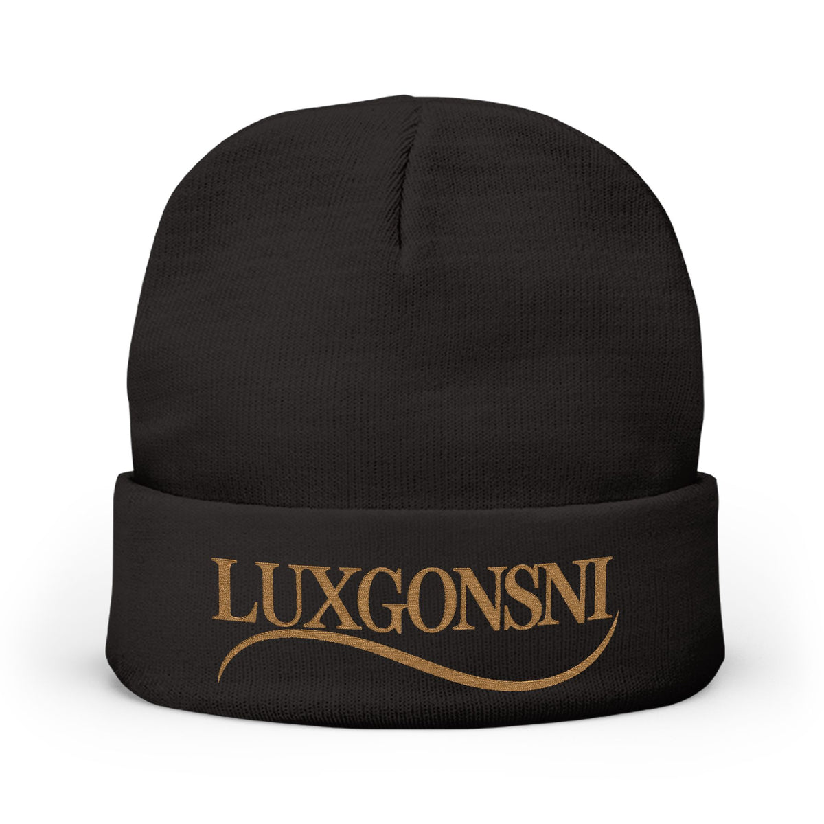 LUXGONSNI Signature Embroidered Beanie | Black & White