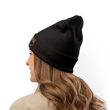LUXGONSNI Signature Embroidered Beanie | Black & White