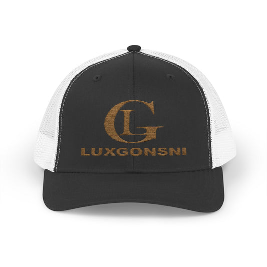 LUXGONSNI Embroidered Trucker Cap | Black & White