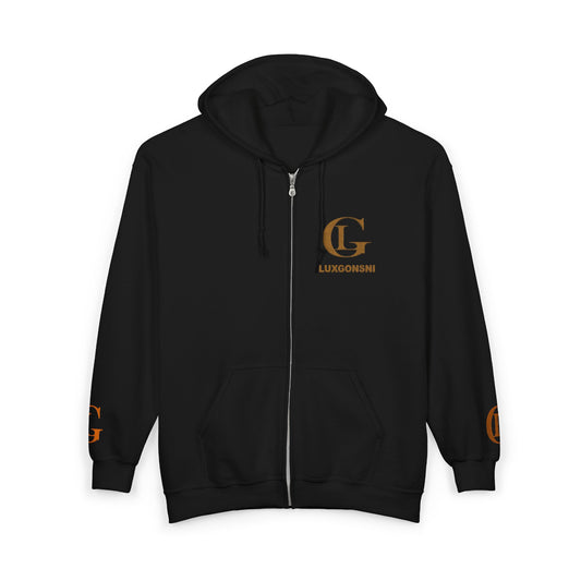 Black hoodie with 'Cut Up' logo on a white background