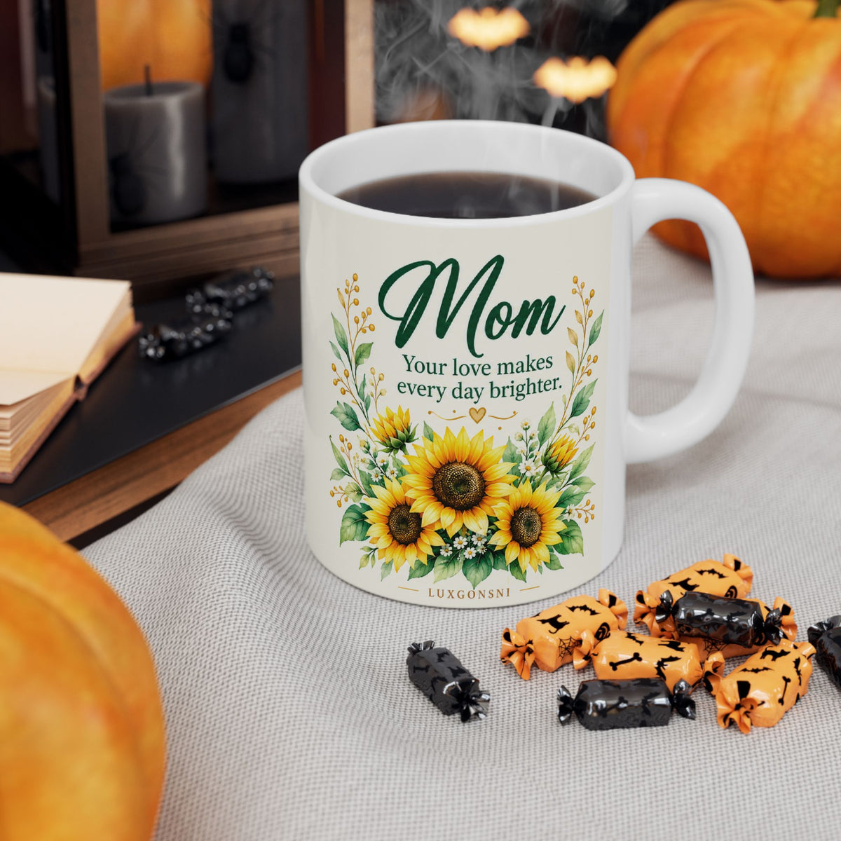 Best Mom Ever Sunflower Mug — Gift for Mom, Ceramic Mug, (11oz, 15oz) | LUXGONSNI