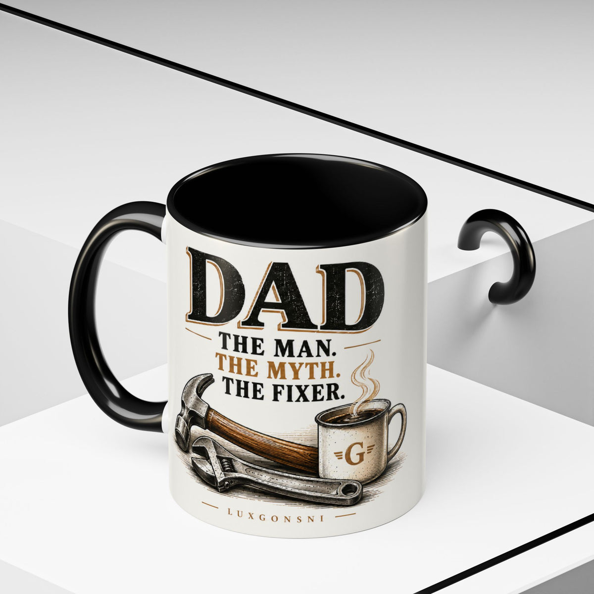 Dad Coffee Mug — The Man, The Myth, The Fixer | LUXGONSNI