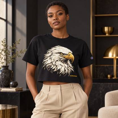 Golden Eagle Cropped T-Shirt for Women | LUXGONSNI