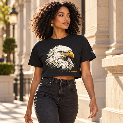 Golden Eagle Cropped T-Shirt for Women | LUXGONSNI