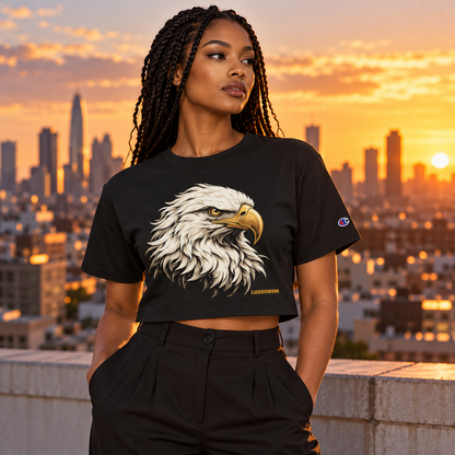 Golden Eagle Cropped T-Shirt for Women | LUXGONSNI