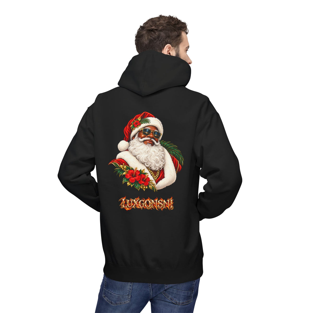 Tropical Santa Unisex Softstyle Fleece Hoodie | LUXGONSNI