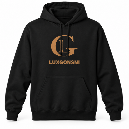 Midnight Cat Unisex Hoodie — Black & Gold | LUXGONSNI