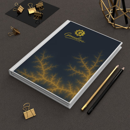 GONSAlive Signature Hardcover Journal • Blue–Gold Fractal Edition • Luxury Matte Notebook (150 Pages)