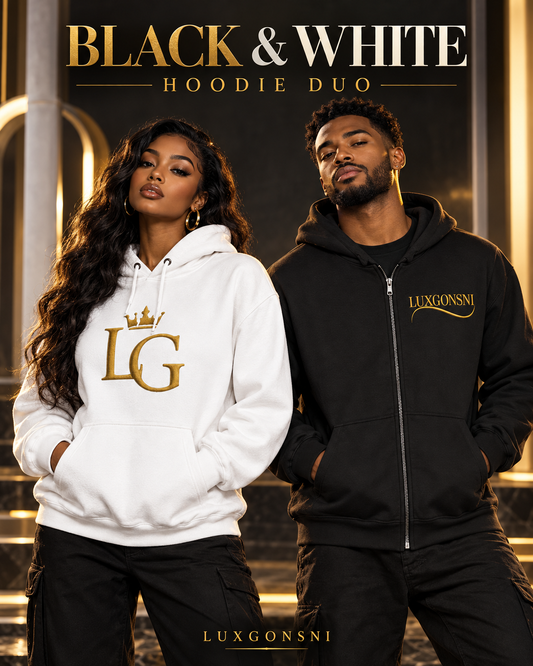 LUXGONSNI Black & White Hoodie Duo