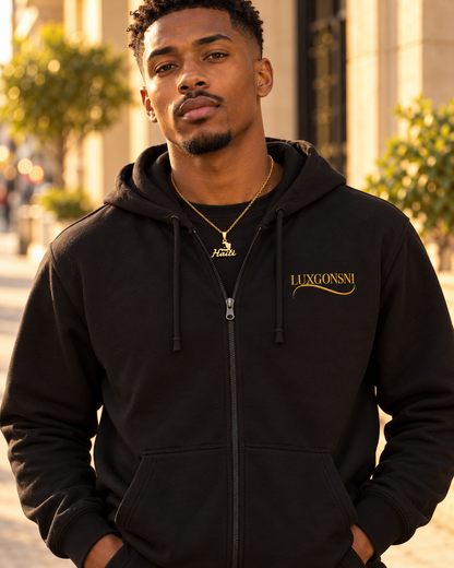Haiti Map & Script Necklace — Gold-Tone | LUXGONSNI