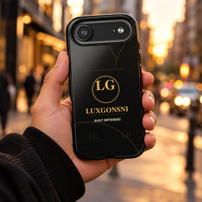LUXGONSNI black and gold tough iPhone case 