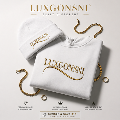 LUXGONSNI™ Elite Winter Set - (Hoodie + Signature Gold Beanie)