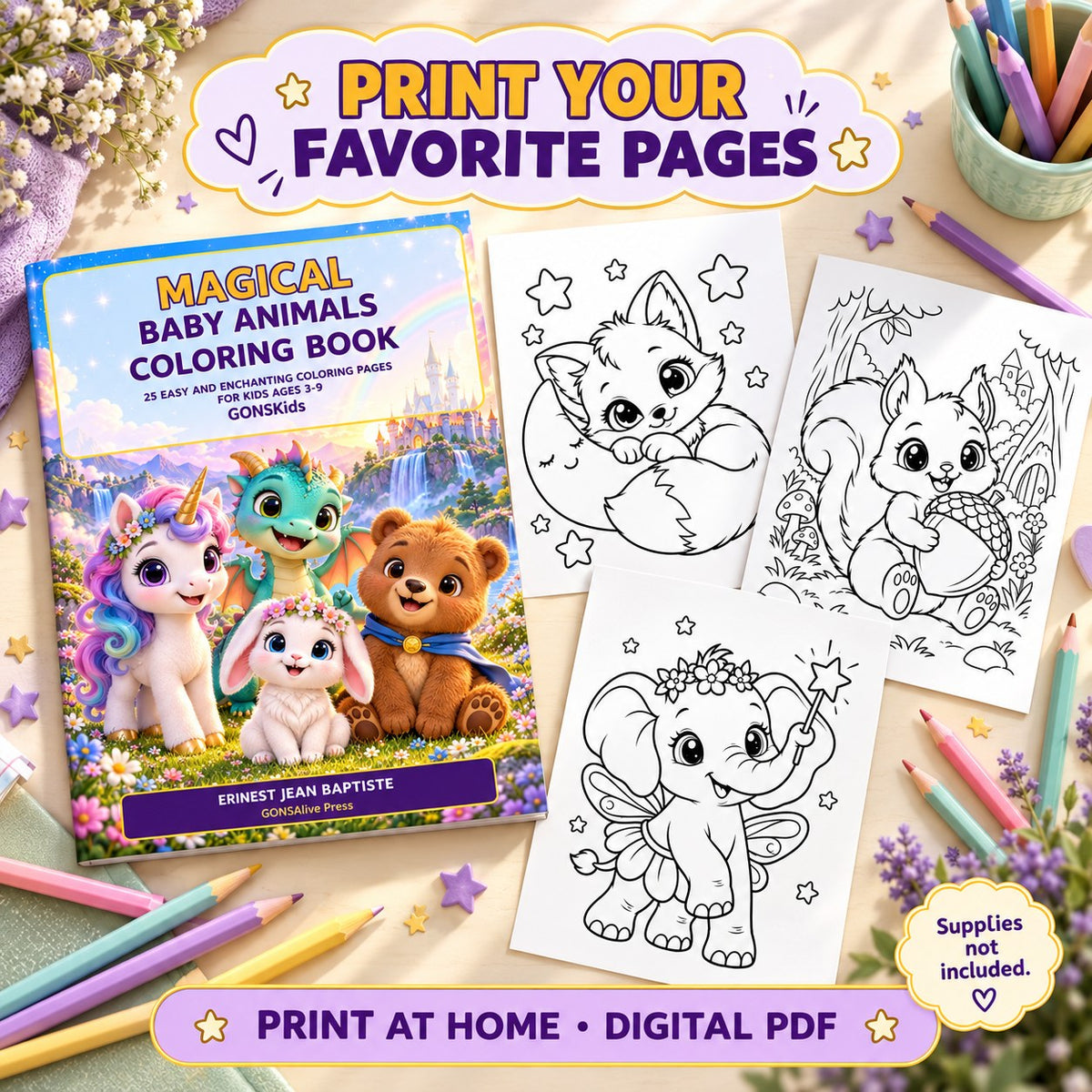GONSKids Magical Baby Animals printable PDF mockup 2
