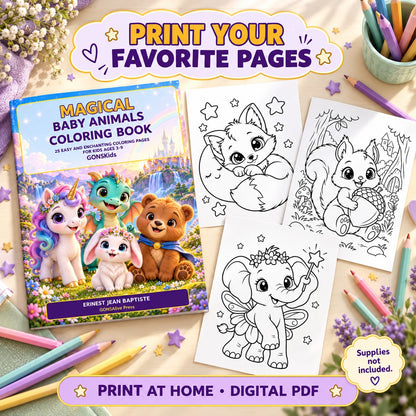 GONSKids Magical Baby Animals printable PDF mockup 2