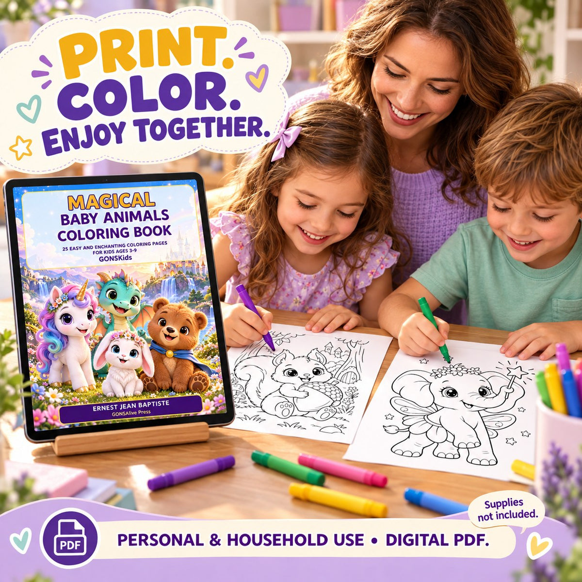 GONSKids Magical Baby Animals printable PDF mockup 4