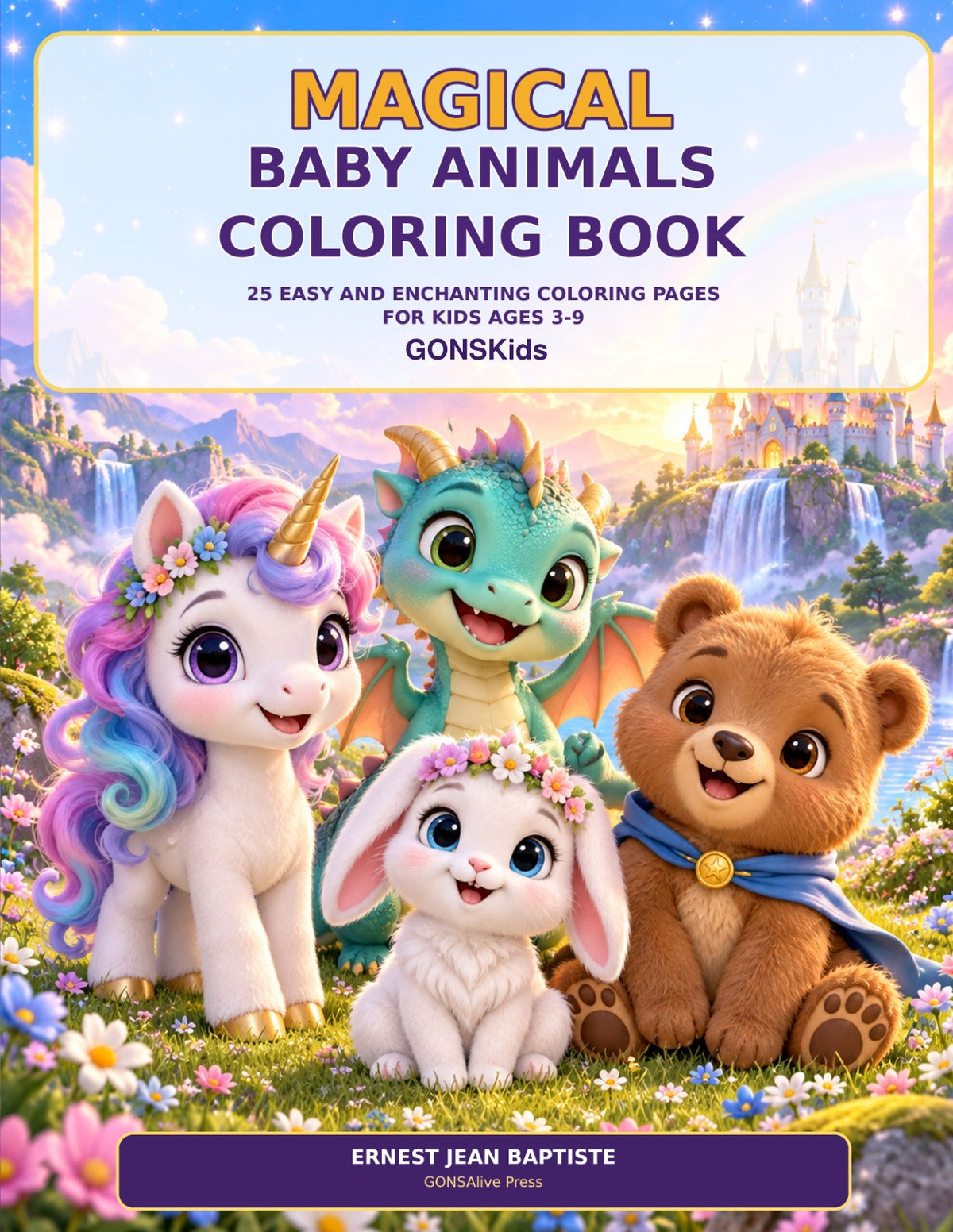 GONSKids Magical Baby Animals printable coloring book cover
