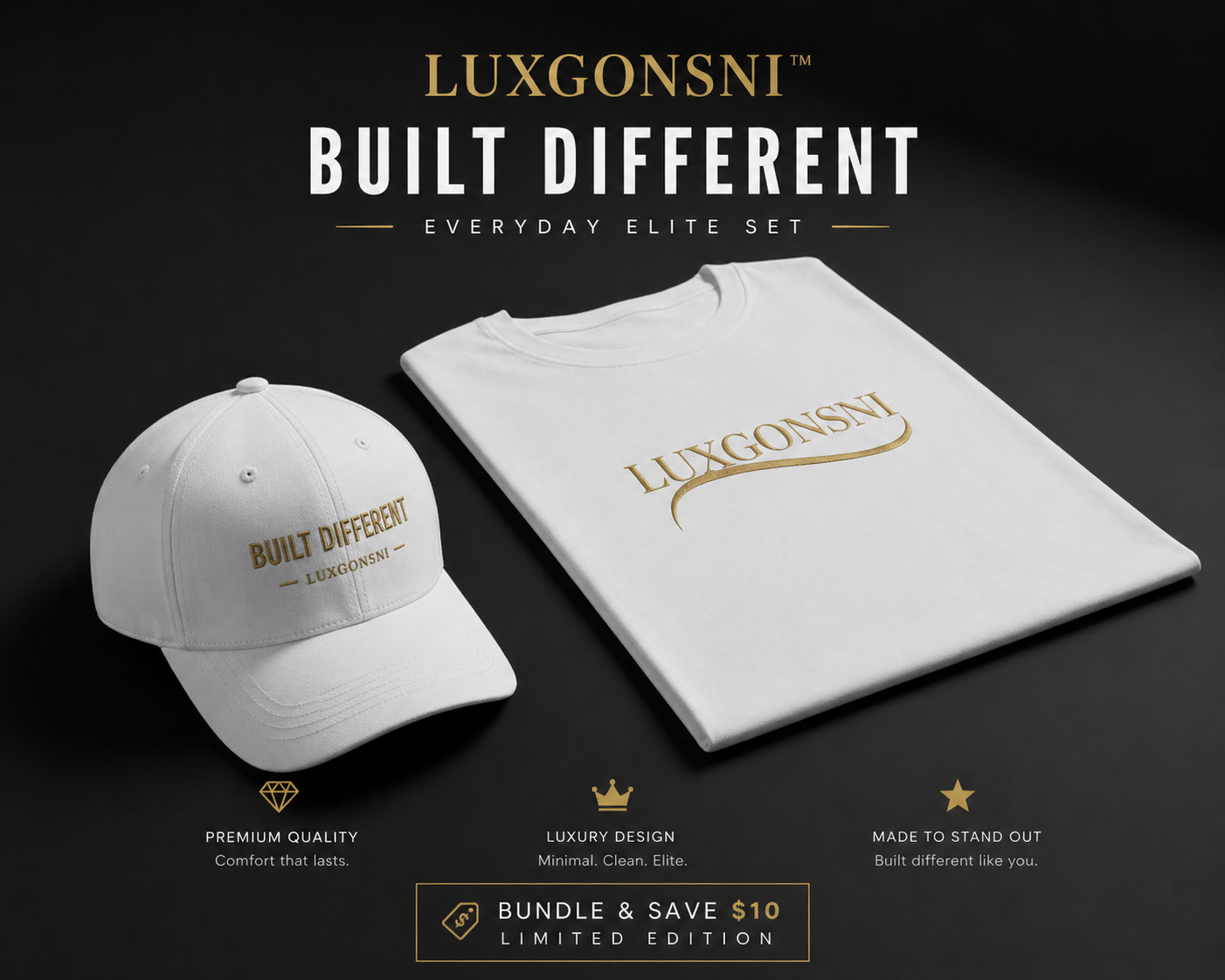 LUXGONSNI™ Everyday Elite Set — (Cap + Signature Tee)